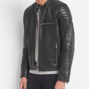 Leather biker jacket